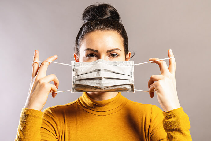 Girl with face mask