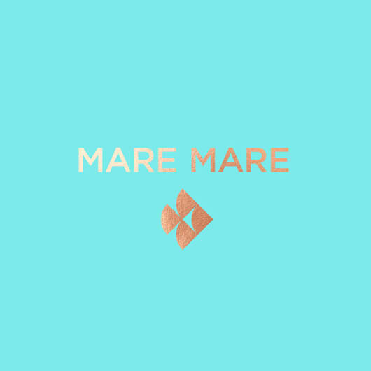 A brand logo of a seafood restaurant in Dubai called Mare Mare.