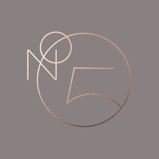 A brand logo of a coffee shop named Number Five