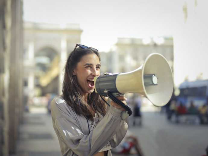 Businesswoman with Megaphone